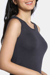 Zivame Knit Poly Thermal Spaghetti Top - Neutral Gray — thumbnail 5